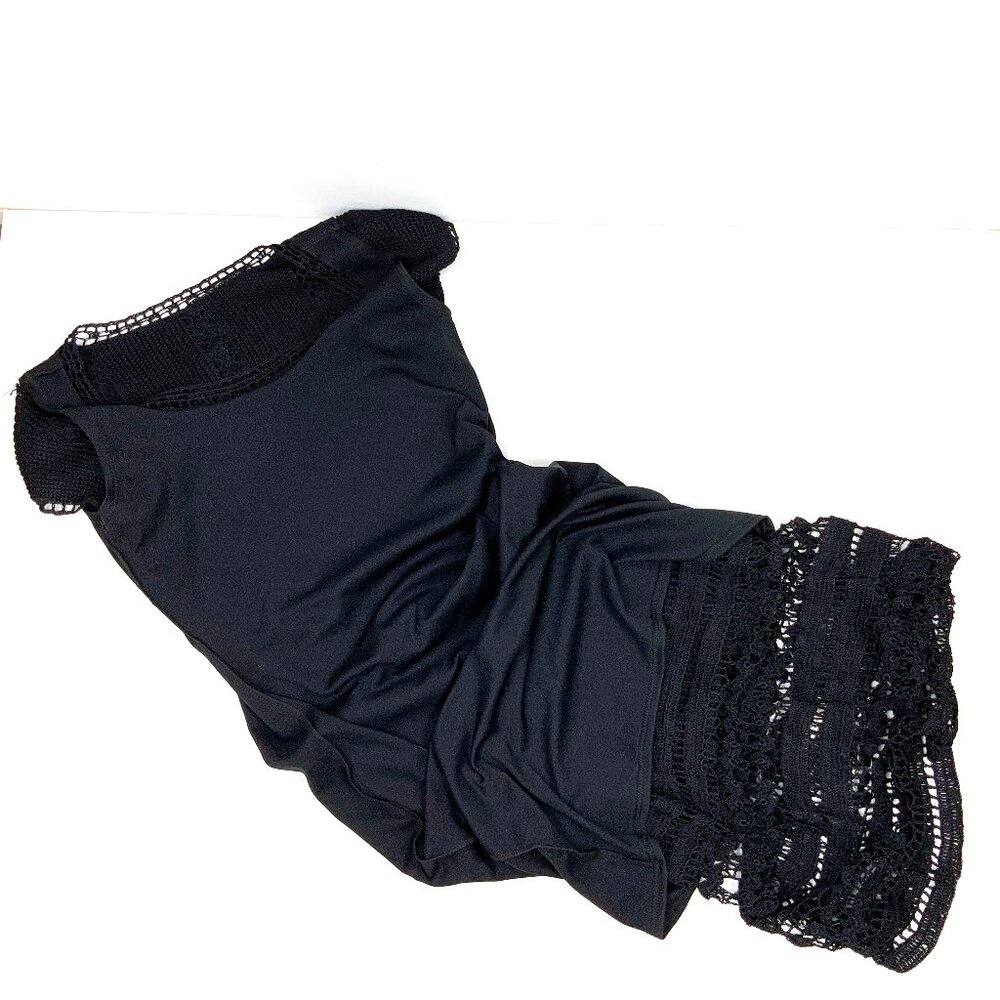 Vintage 90’s Kroshetta By Papillon Black Crochet Midi Dress Size S - Picture 14 of 16